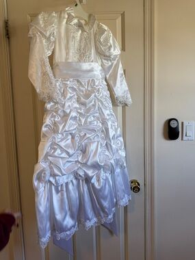 White Satin Ruffled Formal Children’s Dress